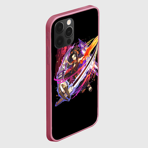 Чехол iPhone 12 Pro Max Shaman king / 3D-Малиновый – фото 2