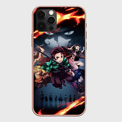 Чехол для iPhone 12 Pro Max KIMETSU NO YAIBA, цвет: 3D-светло-розовый