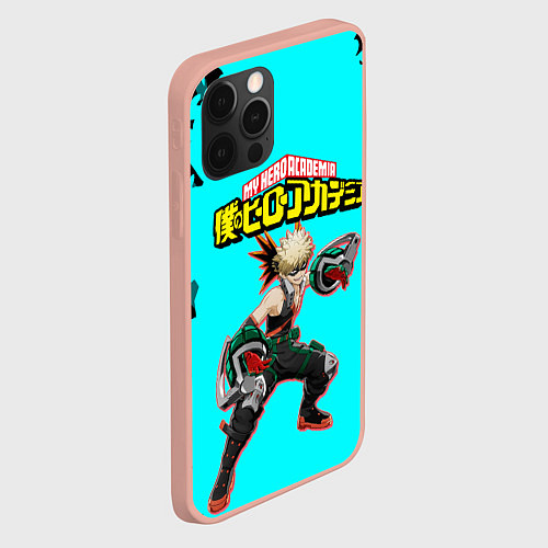 Чехол iPhone 12 Pro Max MY HERO ACADEMIA на синем / 3D-Светло-розовый – фото 2