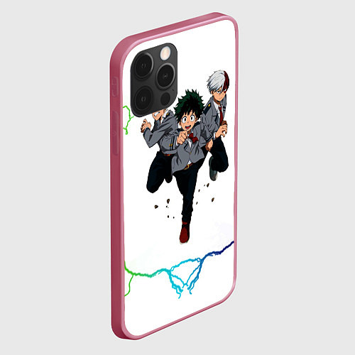 Чехол iPhone 12 Pro Max Моя Геройская Академия / 3D-Малиновый – фото 2