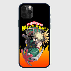 Чехол для iPhone 12 Pro Max MY HERO ACADEMIA яркое пламя, цвет: 3D-черный