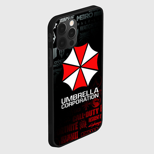 Чехол iPhone 12 Pro Max RESIDENT EVIL UMBRELLA CORP / 3D-Черный – фото 2