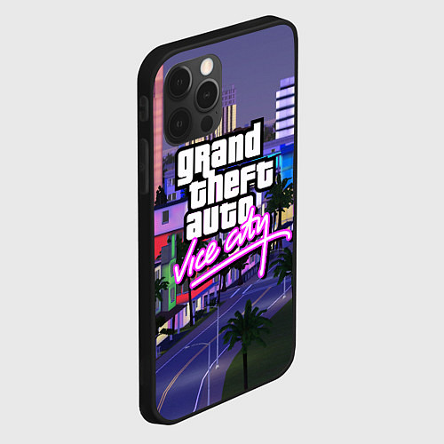 Чехол iPhone 12 Pro Max Grand Theft Auto Vice City / 3D-Черный – фото 2