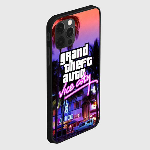 Чехол iPhone 12 Pro Max Grand Theft Auto Vice City / 3D-Черный – фото 2