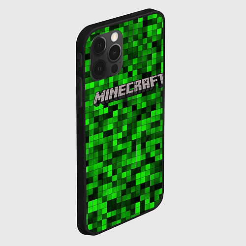 Чехол iPhone 12 Pro Max MINECRAFT CREEPER КАПЮШОН / 3D-Черный – фото 2