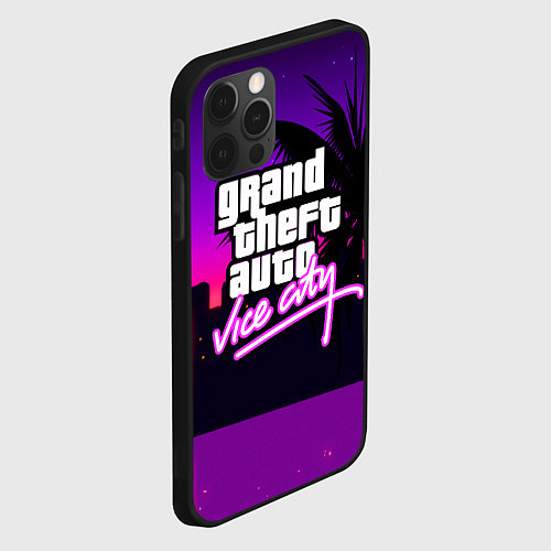 Чехол iPhone 12 Pro Max GTA:VICE CITY / 3D-Черный – фото 2