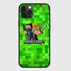 Чехол для iPhone 12 Pro Max MINECRAFT, цвет: 3D-черный