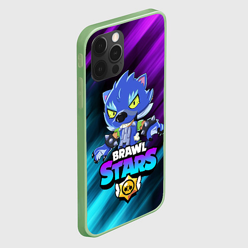 Чехол iPhone 12 Pro Max BRAWL STARS LEON / 3D-Салатовый – фото 2