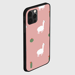 Чехол для iPhone 12 Pro Max Лама и кактусы, цвет: 3D-черный — фото 2