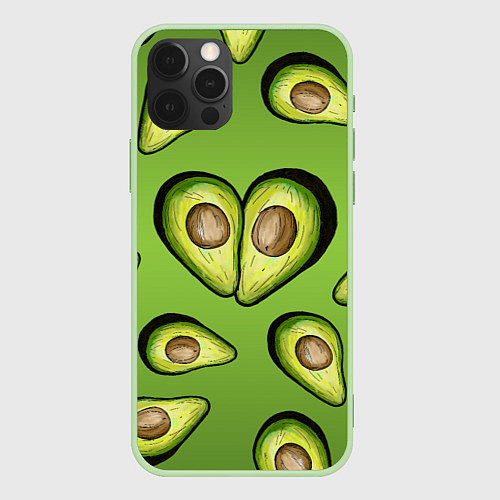 Чехол iPhone 12 Pro Max Люблю авокадо / 3D-Салатовый – фото 1