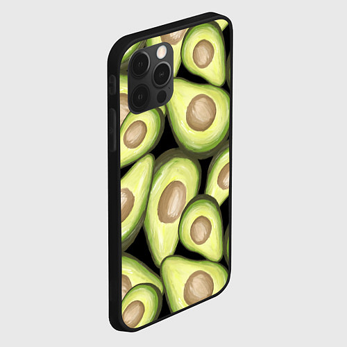 Чехол iPhone 12 Pro Max Avocado background / 3D-Черный – фото 2