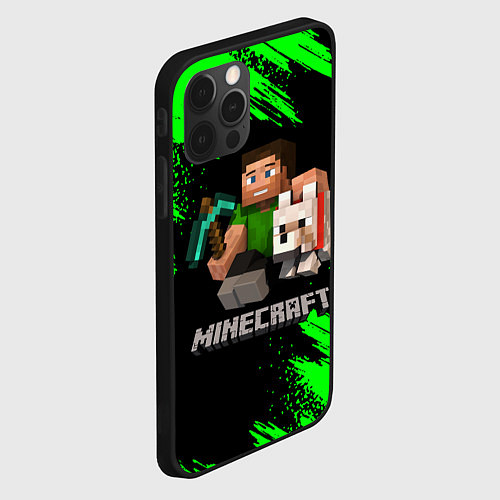 Чехол iPhone 12 Pro Max MINECRAFT / 3D-Черный – фото 2