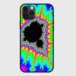 Чехол для iPhone 12 Pro Max Фрактальная кислотная черная дыра - множество Манд, цвет: 3D-черный
