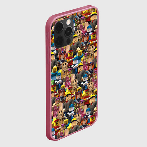 Чехол iPhone 12 Pro Max ROBLOX / 3D-Малиновый – фото 2
