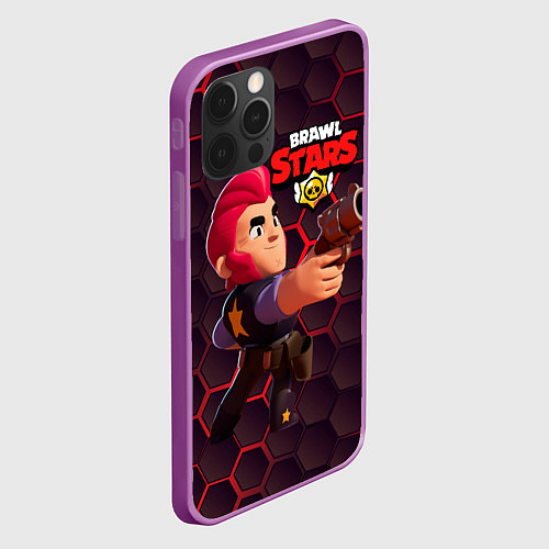 Чехол iPhone 12 Pro Max Brawl Stars Colt Кольт / 3D-Сиреневый – фото 2