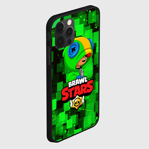 Чехол iPhone 12 Pro Max BRAWL STARS LEON / 3D-Черный – фото 2