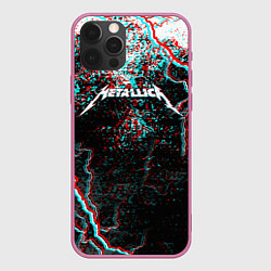 Чехол для iPhone 12 Pro Max METALLICA GLITCH STORM, цвет: 3D-малиновый