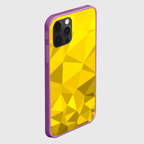 Чехол iPhone 12 Pro Max YELLOW ABSTRACT / 3D-Сиреневый – фото 2