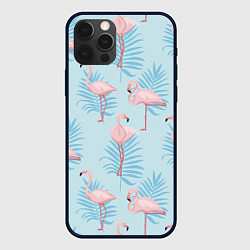 Чехол для iPhone 12 Pro Max Арт с розовым фламинго, цвет: 3D-черный