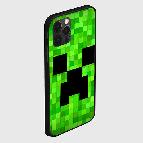 Чехол iPhone 12 Pro Max MINECRAFT / 3D-Черный – фото 2