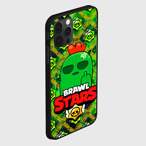 Чехол iPhone 12 Pro Max Brawl Stars Spike / 3D-Черный – фото 2