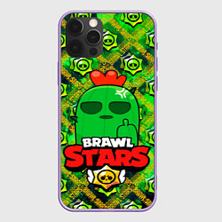 Чехол для iPhone 12 Pro Max Brawl Stars Spike, цвет: 3D-сиреневый