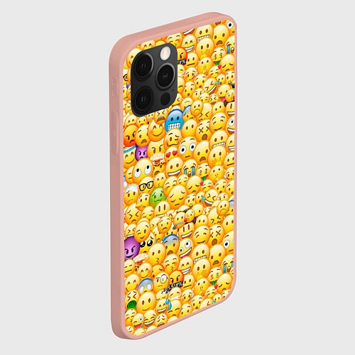 Чехол iPhone 12 Pro Max Смайлики Emoji / 3D-Светло-розовый – фото 2