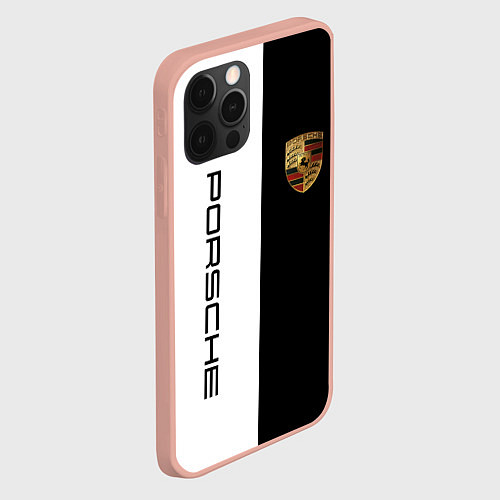 Чехол iPhone 12 Pro Max PORSCHE / 3D-Светло-розовый – фото 2