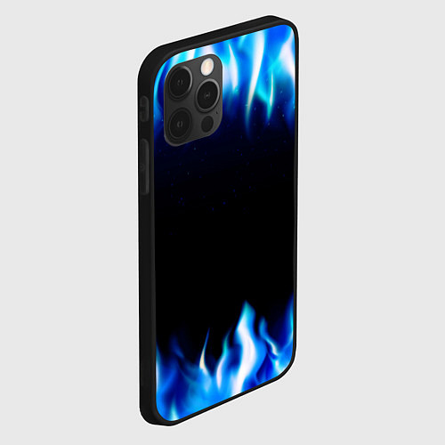 Чехол iPhone 12 Pro Max Синий Огонь / 3D-Черный – фото 2