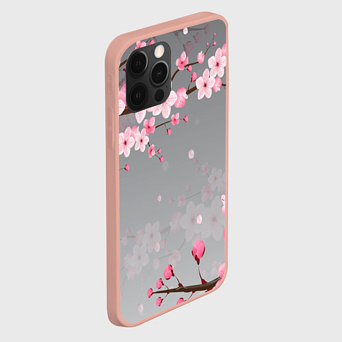 Чехол iPhone 12 Pro Max САКУРА / 3D-Светло-розовый – фото 2