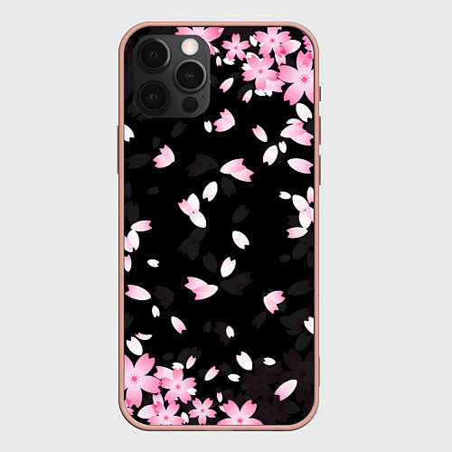 Чехол iPhone 12 Pro Max САКУРА / 3D-Светло-розовый – фото 1