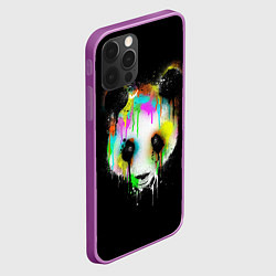 Чехол для iPhone 12 Pro Max Панда в краске, цвет: 3D-сиреневый — фото 2