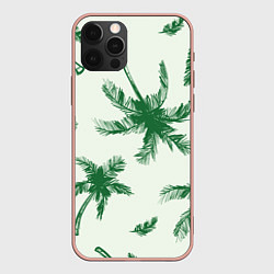 Чехол для iPhone 12 Pro Max Пальмовый рай, цвет: 3D-светло-розовый