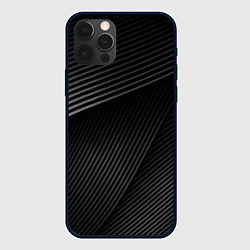 Чехол для iPhone 12 Pro Max МЕТАЛЛИЧЕСКИЕ ПОЛОСЫ, цвет: 3D-черный