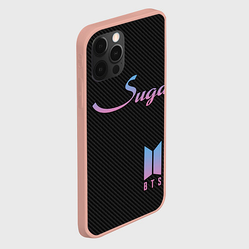 Чехол iPhone 12 Pro Max BTS Suga / 3D-Светло-розовый – фото 2