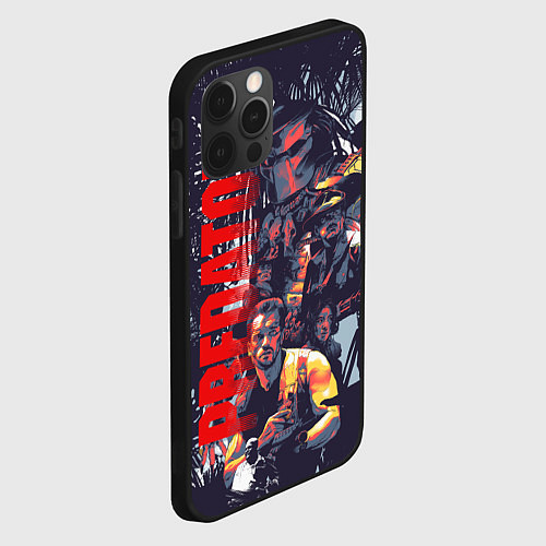 Чехол iPhone 12 Pro Max Predator - jungle texture / 3D-Черный – фото 2