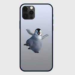 Чехол для iPhone 12 Pro Max Мультяшный пингвин, цвет: 3D-черный