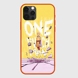 Чехол для iPhone 12 Pro Max One Punch Man, цвет: 3D-красный