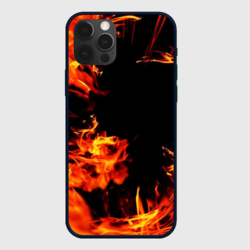 Чехол iPhone 12 Pro Max ОГОНЬ / 3D-Черный – фото 1