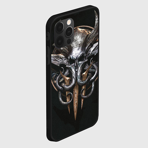 Чехол iPhone 12 Pro Max Baldurs gate 3 / 3D-Черный – фото 2