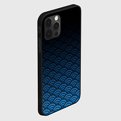 Чехол для iPhone 12 Pro Max Узор круги темный синий, цвет: 3D-черный — фото 2