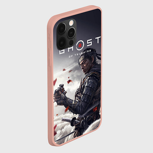 Чехол iPhone 12 Pro Max Ghost of Tsushima / 3D-Светло-розовый – фото 2