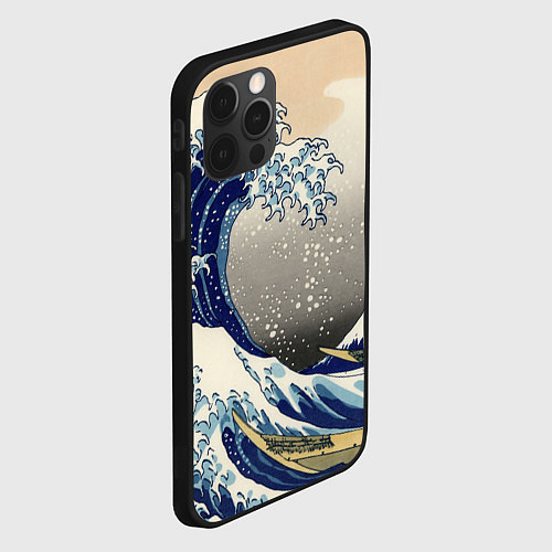 Чехол iPhone 12 Pro Max ЯПОНСКАЯ КАРТИНА / 3D-Черный – фото 2