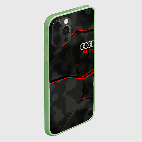 Чехол iPhone 12 Pro Max AUDI / 3D-Салатовый – фото 2