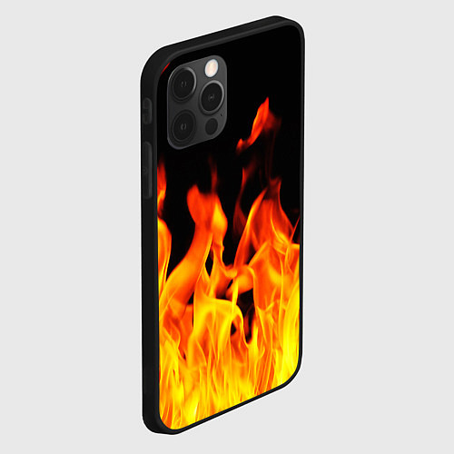 Чехол iPhone 12 Pro Max ОГНЕННЫЙ / 3D-Черный – фото 2