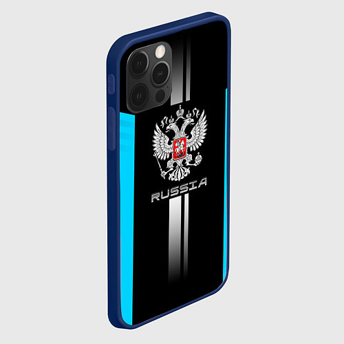 Чехол iPhone 12 Pro Max Russia / 3D-Тёмно-синий – фото 2