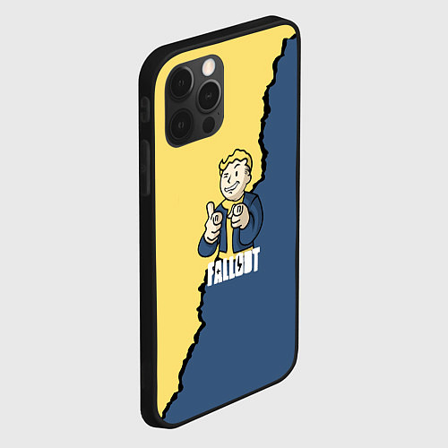 Чехол iPhone 12 Pro Max Fallout logo boy / 3D-Черный – фото 2