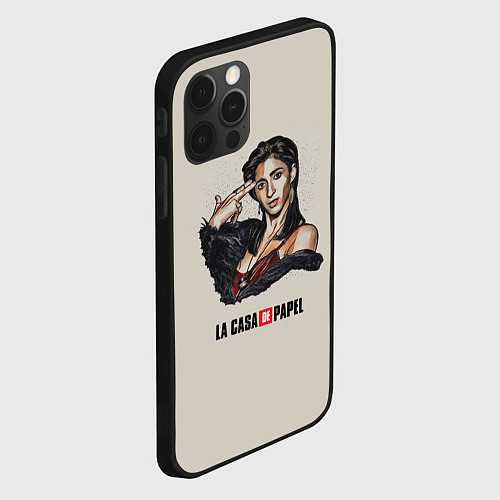Чехол iPhone 12 Pro Max БУМАЖНЫЙ ДОМ / 3D-Черный – фото 2