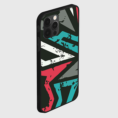 Чехол iPhone 12 Pro Max Geometric Abstraction / 3D-Черный – фото 2