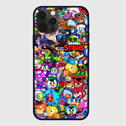 Чехол для iPhone 12 Pro Max BRAWL STARS ВСЕ ПЕРСОНАЖИ, цвет: 3D-черный